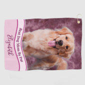 Create Your Own Custom Dog Photo Upload Golf Towel Golfhanddoek (Horizontaal)