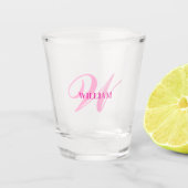 Create Your Own Custom Monogram And Name Pink  Shot Glas (Voorkant)