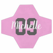 Create Your Own Custom Name Number Pink Voetbal (Enkel)