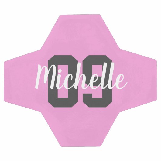 Create Your Own Custom Name Number Pink Voetbal (Enkel)