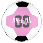 Create Your Own Custom Name Number Pink Voetbal (Voorkant)