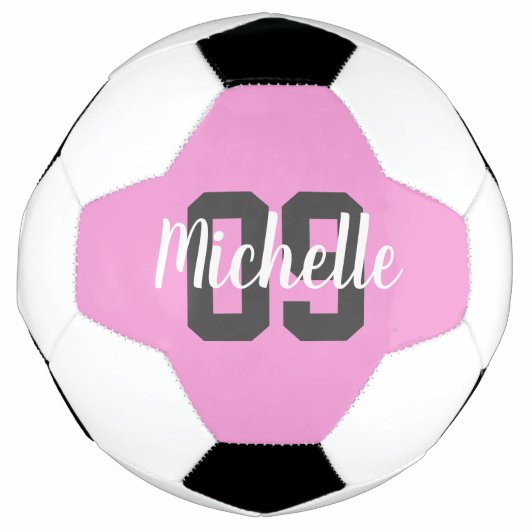 Create Your Own Custom Name Number Pink Voetbal (Voorkant)