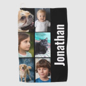 Create your own custom photo men's black golfhanddoek (Voorkant)