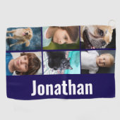 Create your own custom photo men's navy blue golfhanddoek (Horizontaal)