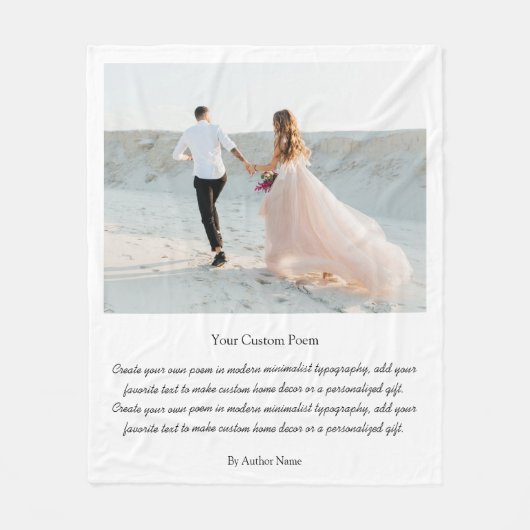 Create Your Own Custom Photo With Poem Fleece Deken (Voorkant)