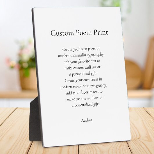 Create Your Own Custom Poem Fotoplaat