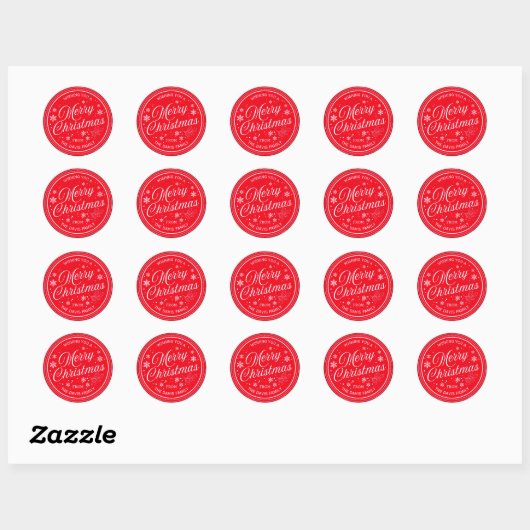 Create your own Custom Red Christmas Sticker (Feuille)
