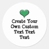 Create your own custom text white Bkgd Ver Ronde Sticker (Voorkant)
