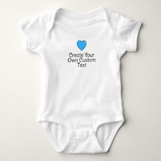 Create your own custom text with blue heart romper
