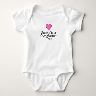 Create your own custom text with pink heart romper