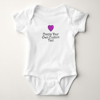 Create your own custom text with purple heart romper