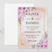 Create Your Own Custom Wedding Invitation Cards Kaart (Voorkant / Achterkant)