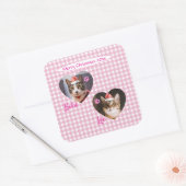 Create Your Own Cute Cat 2 Photo Script Christmas  Vierkante Sticker (Envelop)