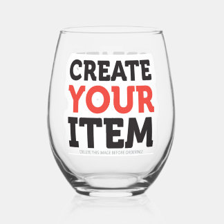 CREATE-YOUR-OWN DIY Custom upload your design Wijnglas Zonder Voet