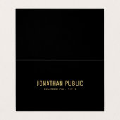 Create Your Own Elegant Black And Gold Folded Visitekaartjes (Buitenkant ongevouwen)