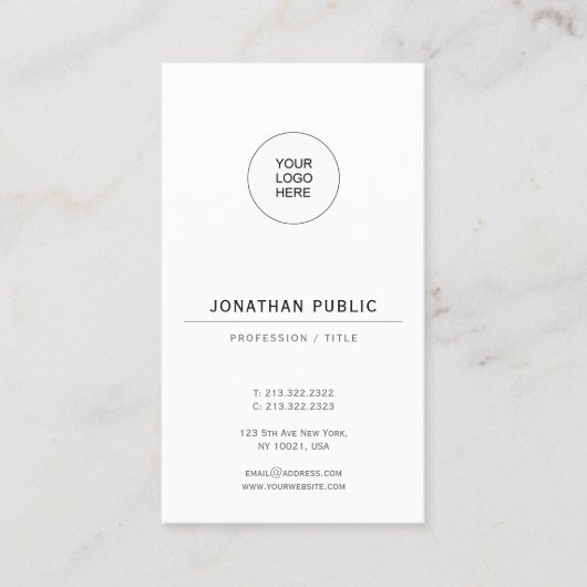 Create Your Own Elegant Glossy Paper Vertical Visitekaartje (Voorkant)