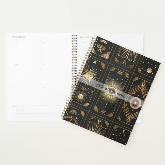 Create Your Own Elegant Gold Tarot Black (Devant avec enveloppe)