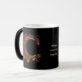 Create Your Own Golden Floral Boho Moon Magische Mok