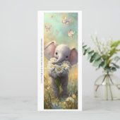 Create Your Own Happy Daisy Elephant Bookmark Card (Staand voorkant)