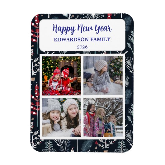 Create your own Happy New Year photo collage Magneet (Verticaal)
