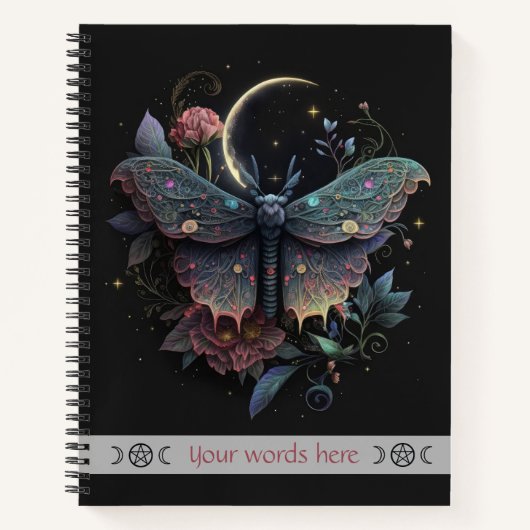 Create Your Own Iridescent Celestial Peony Moth Notitieboek (Voorkant)