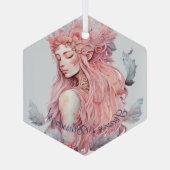 Create Your Own Lunar Love Magic Goddess Glas Ornament (Achterkant)