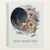 Create Your Own Midnight Floral Crescent Moon Planner (Voorkant)