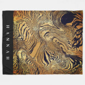 Create your own monogrammed text leopard print fleece deken (Voorkant (Horizontaal))