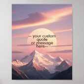 Create Your Own Motivational Quote-Sunset Mountain Poster (Voorkant)
