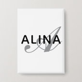 Create Your Own Name Monogram Design Rectangle Button (Voorkant)