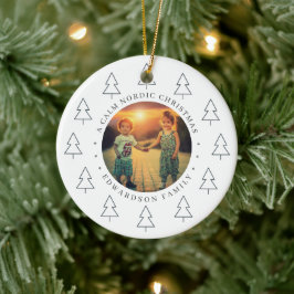 Create your own nordic family photo christmas keramisch ornament