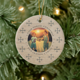 Create your own nordic family photo christmas keramisch ornament