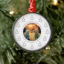 Create your own nordic family photo christmas metalen ornament
