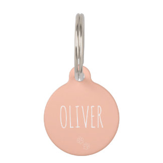 CREATE YOUR OWN PERSONALIZE DOG TAG CORAL WITH PAW HUISDIERPENNING