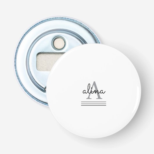 Create Your Own Personalize Monogram Button Flesopener (Voorkant)