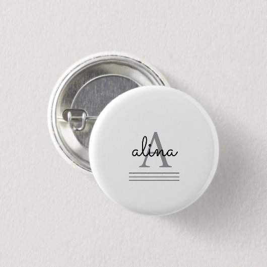 Create Your Own Personalize Monogram Ronde Button 3,2 Cm (Voorkant /achterkant)
