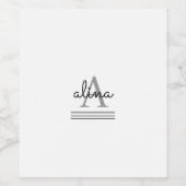 Create Your Own Personalize Monogram Wijn Etiket (Enkel label)