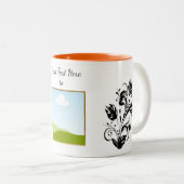 Create Your Own personalized Template Text Tweekleurige Koffiemok (Voorkant rechts)