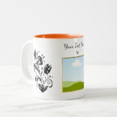 Create Your Own personalized Template Text Tweekleurige Koffiemok (Voorkant links)