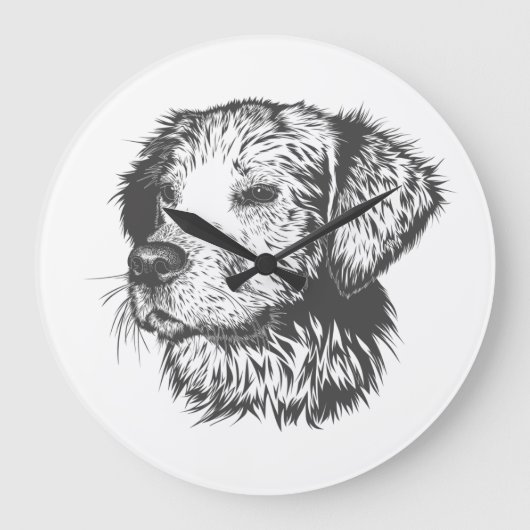 Create Your Own Pet Dog Customized Grote Klok (Voorkant)