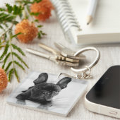 Create Your Own Pet Photo | Black and White Sleutelhanger (Voorkant Rechts)