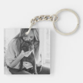 Create Your Own Pet Photo | Black and White Sleutelhanger (Achterkant)