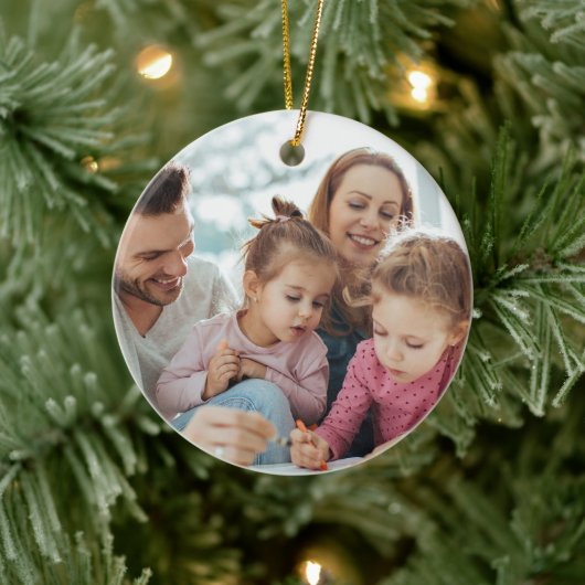 Create Your Own Photo Custom Pic Double Sided Keramisch Ornament (Boom)