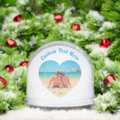 Create Your Own Photo Heart Snow Globe Custom Text Sneeuwbol (Kerstmis)