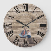 Create Your Own Photo Rustic Wood Clock Grote Klok (Voorkant)