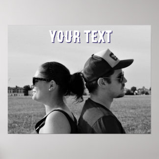 create your own photo text engagement  poster