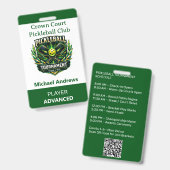 Create Your Own Pickleball Tournament Badge (Avant & arrière)