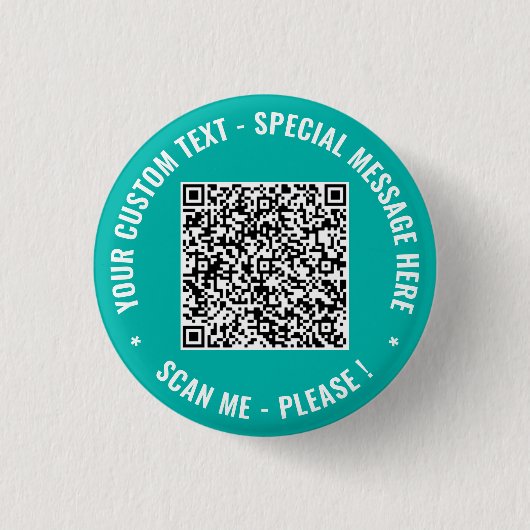 Create Your Own QR Code Buttons Personalized Text (Voorkant)