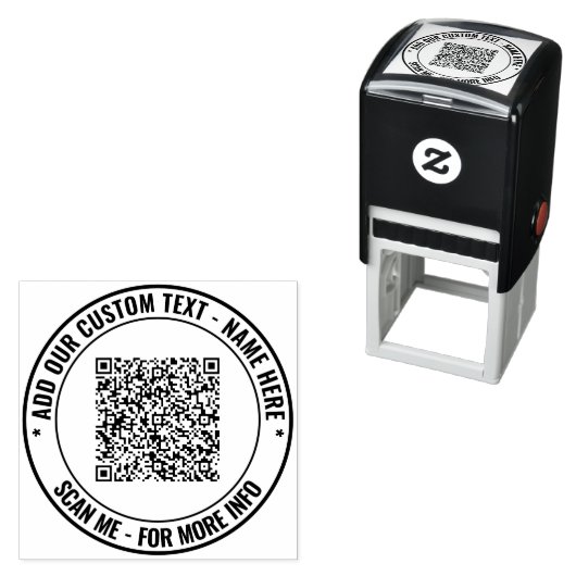 Create Your Own QR Code Round Stamp Template Zelfinktende Stempel (In situ)
