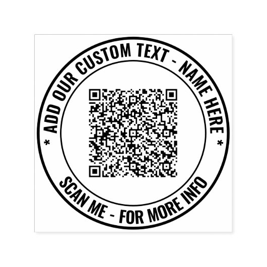Create Your Own QR Code Round Stamp Template Zelfinktende Stempel (Design)